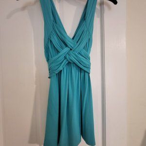 Boston Proper Teal Baby Doll Criss Cross Sleeveless Top XXS